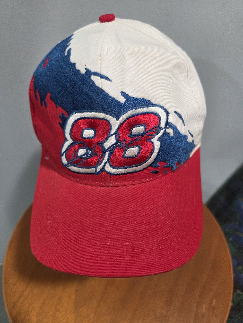 Vtg Dale Jarrett Snapback Hat 90s Red White Blue Splash Nascar Racing Cap Logo 7